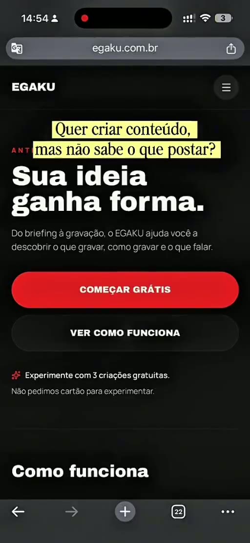 Demonstração do EGAKU criando um roteiro cena por cena